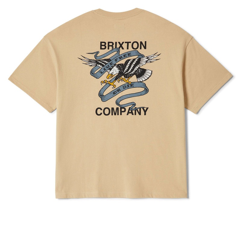 Brixton Live Free Heavyweight Relaxed T-Shirt – Cream Classic Wash