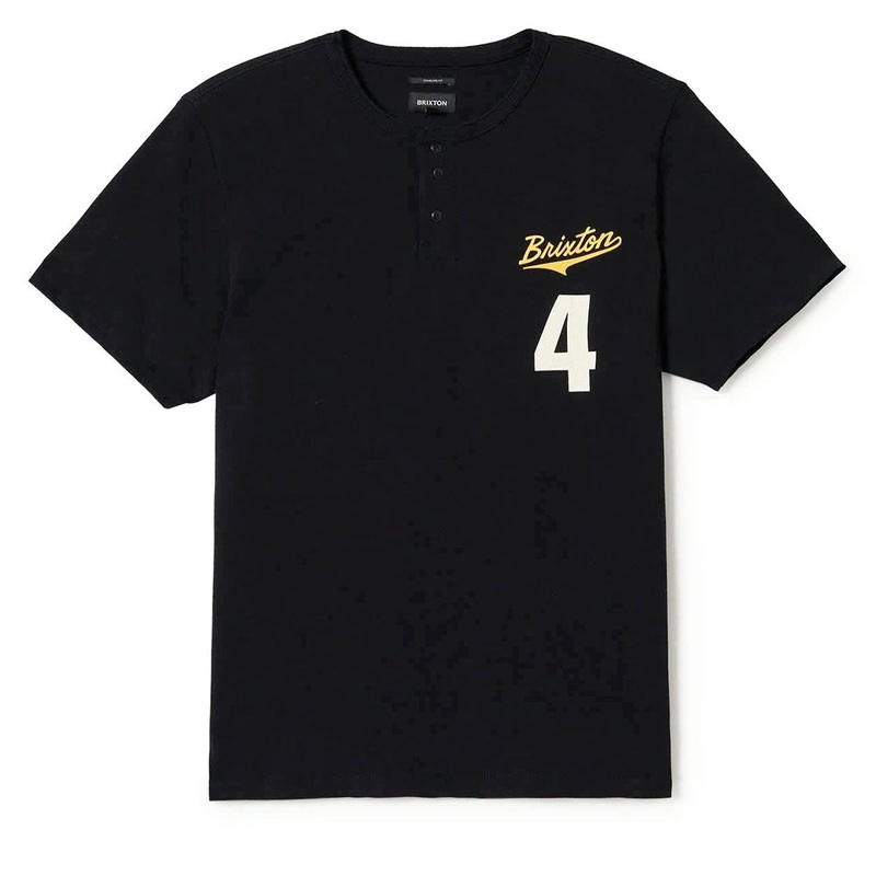 Brixton The League Baseball T-Shirt – Black/Black