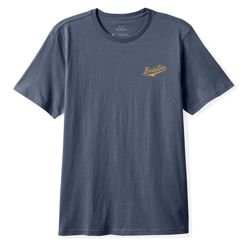 Brixton The League T-Shirt – Washed Navy Worn Wash