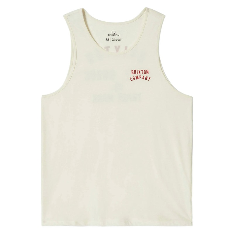 Brixton Woodburn Tank Top – Off White/Crimson