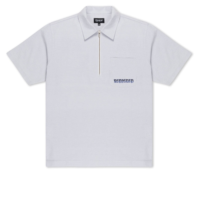 RIPNDIP Rich Spirit Quarter Zip Shirt – Light Blue