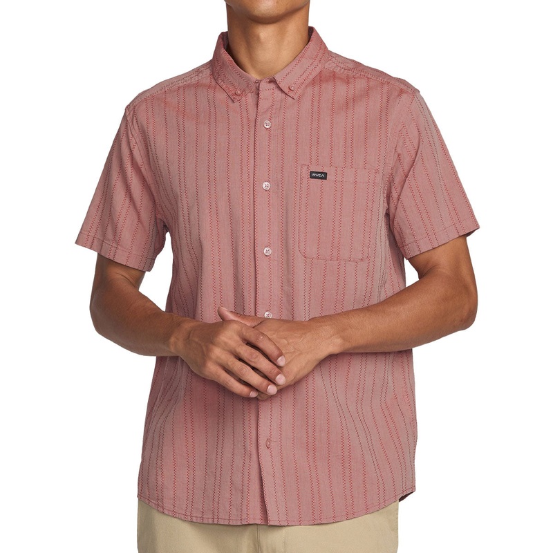 RVCA Thatll Do Stripe Shirt – Pale Mauve