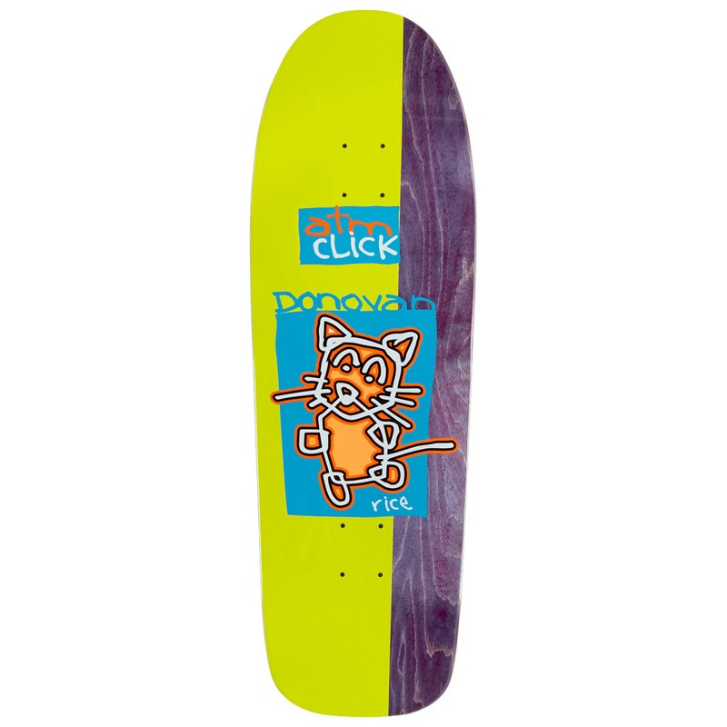 ATM Donovan Rice Cat Shaped Skateboard Deck – Assorted Split Veneer – 10.00