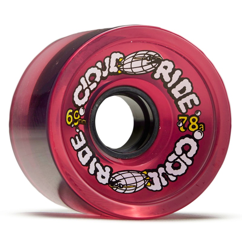 Cloud Ride Cruiser 78a Longboard Wheels – Clear Pink – 69mm