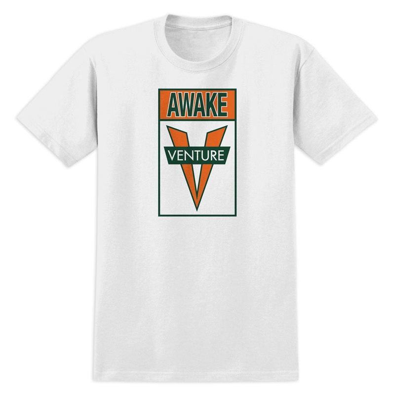 Venture Awake T-Shirt – White/Green/Orange