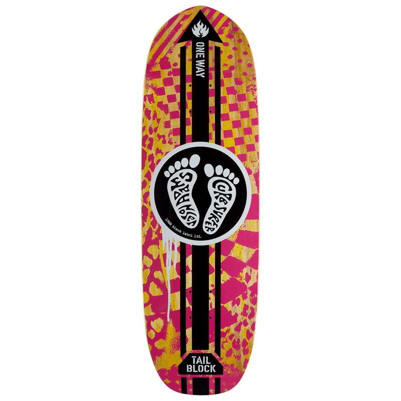 Black Label Jason Adams Curb Surfer Custom Shape Skateboard Deck – Assorted Stains – 9.75