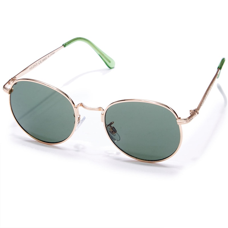 Happy Hour Riley Hawk Holidaze Sunglasses – Gold With Green Lens