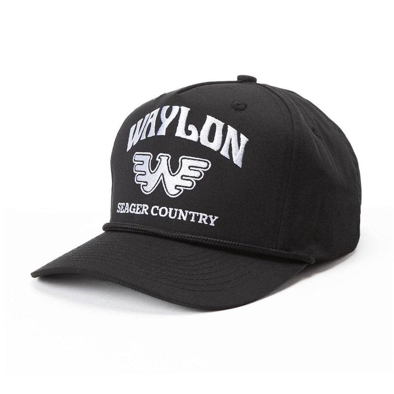 Seager x Waylon Jennings Country Snapback Hat – Black
