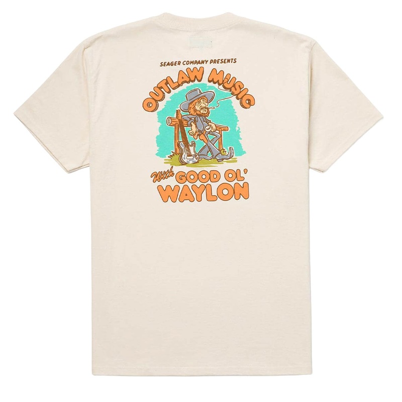 Seager x Waylon Jennings Outlaw T-Shirt – Vintage White
