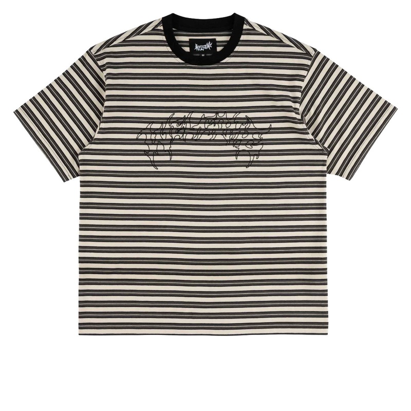 Welcome Concrete Striped Knit T-Shirt – Grey