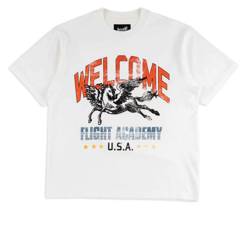 Welcome Pegasus Garment-Dyed T-Shirt – White