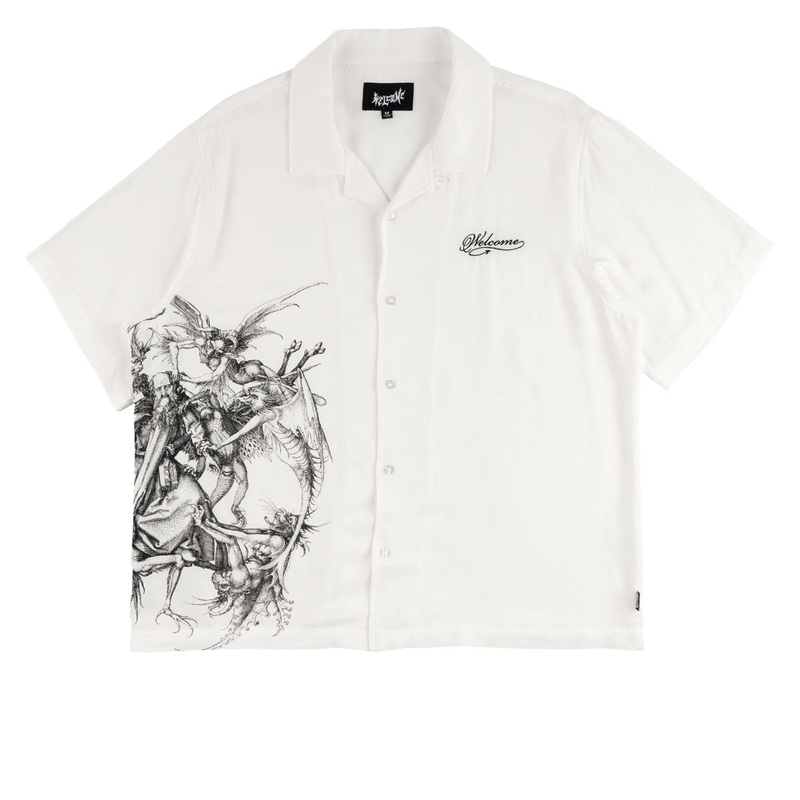 Welcome Torment Printed Linen Shirt – White