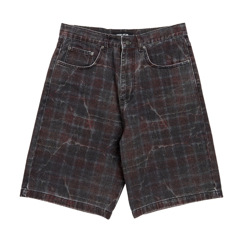 Fucking Awesome Miller Plaid Denim Shorts – Red Plaid