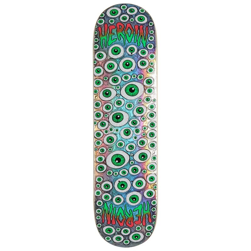 Heroin Symmetrical Eyes Skateboard Deck – 8.25