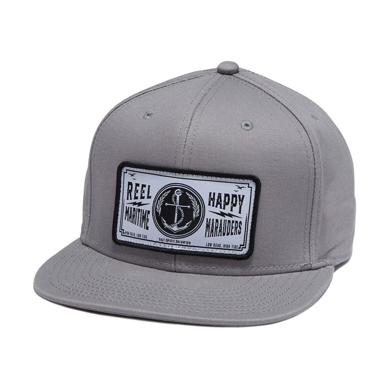 Reel Happy Anchor Snapback Hat – Grey