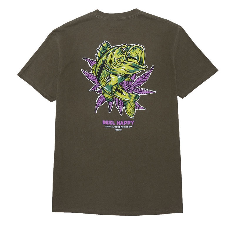 Reel Happy Good Times T-Shirt – Olive Green