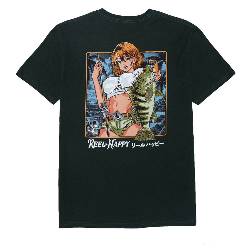 Reel Happy Hanten No Aru T-Shirt – Forest Green