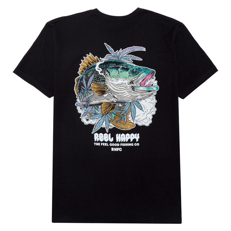 Reel Happy Smokey Vibes T-Shirt – Black