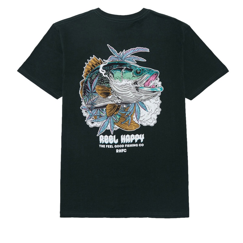 Reel Happy Smokey Vibes T-Shirt – Forest Green