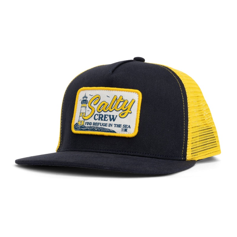 Salty Crew Ashore Trucker Hat – Navy Gold