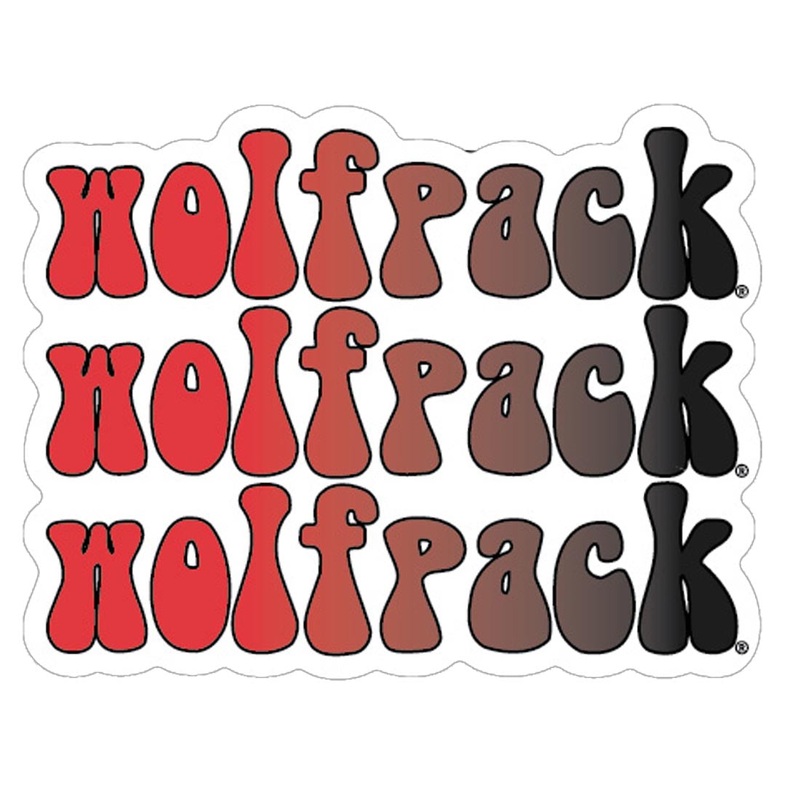 NC State Wolfpack 3 Faded Stacked Wolfpack Rugged Sticker