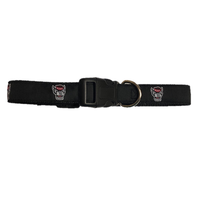 NC State Wolfpack Black Wolfhead Dog Collar