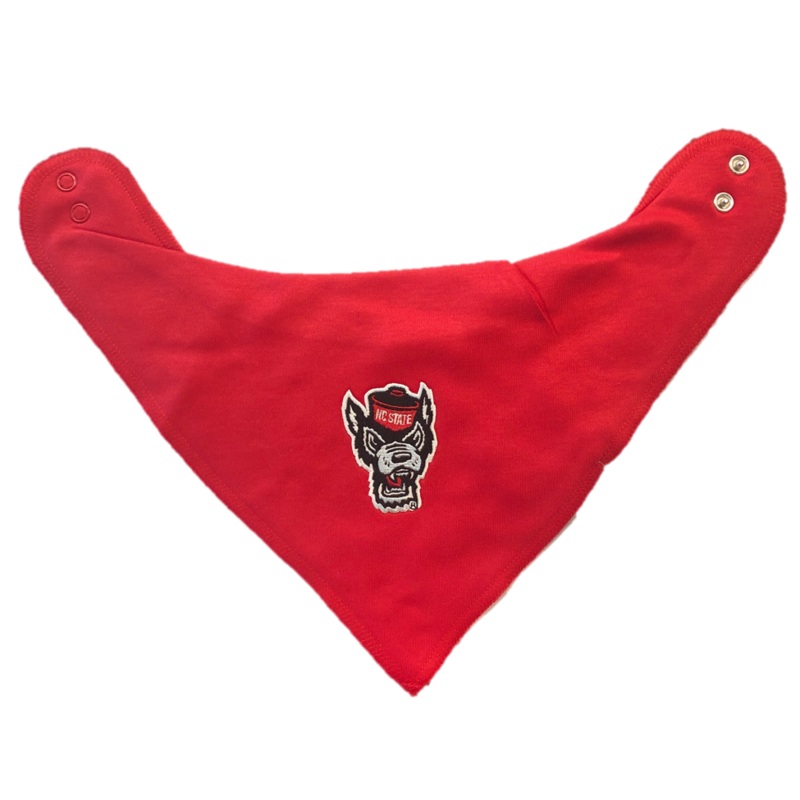 NC State Wolfpack Creative Knitwear Red Wolfhead Bandana Bib