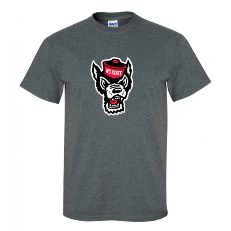 NC State Wolfpack Dark Heather Grey Wolfhead T-Shirt