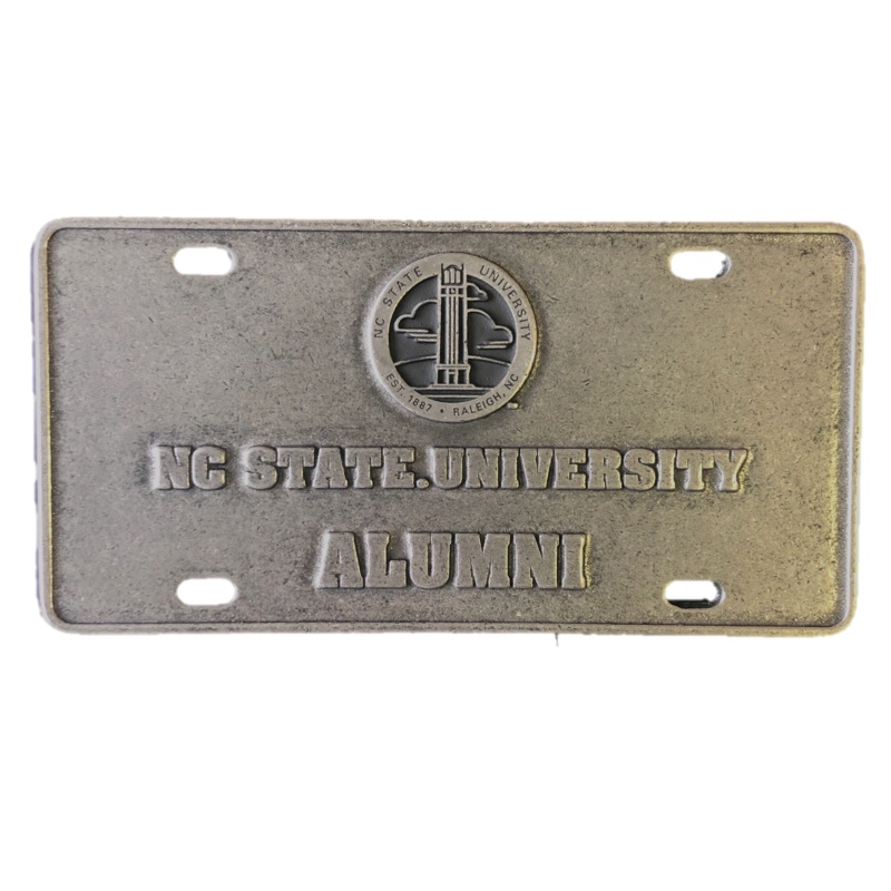 NC State Wolfpack Hallmark Seal Alumni Pewter License Plate