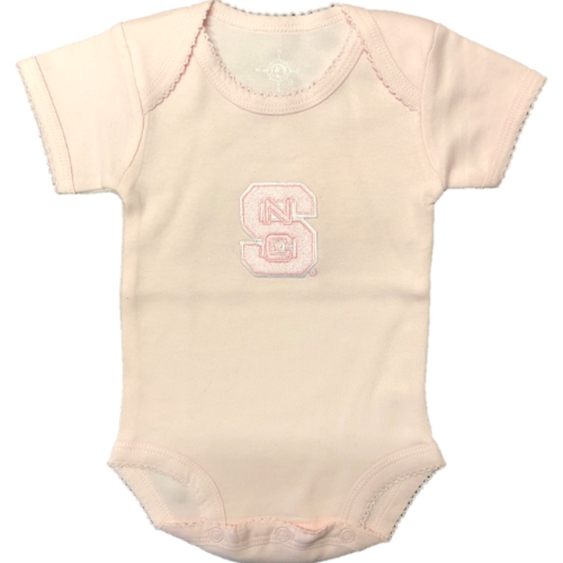 NC State Wolfpack Infant Pink Picot Onesie