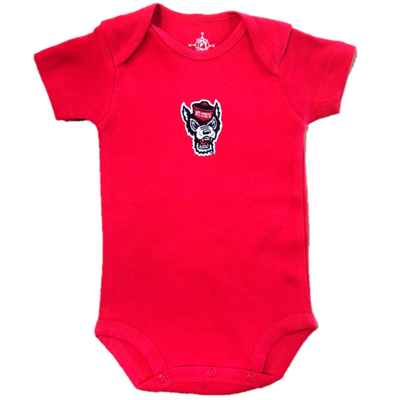 NC State Wolfpack Infant Red Wolfhead Onesie
