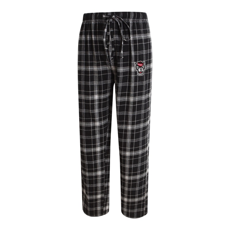 NC State Wolfpack Men’s Black and Grey Wolfhead Ultimate Flannel Pants