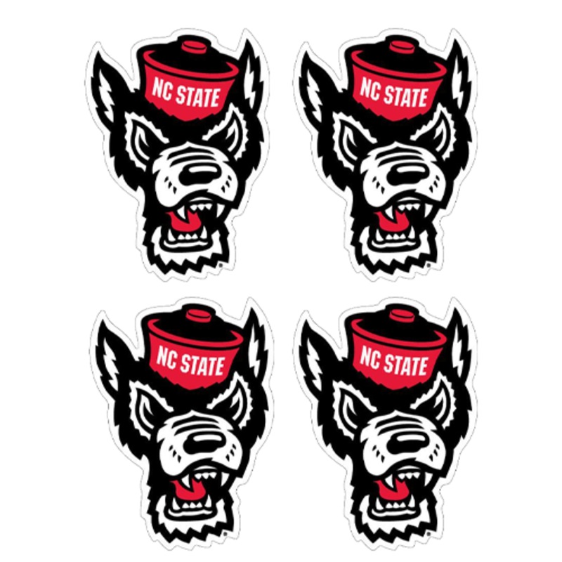 NC State Wolfpack Mini Wolfhead Decal-4 Pack