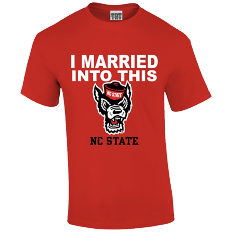 NC State Wolfpack Red I Married Into This Wolfhead T-Shirt