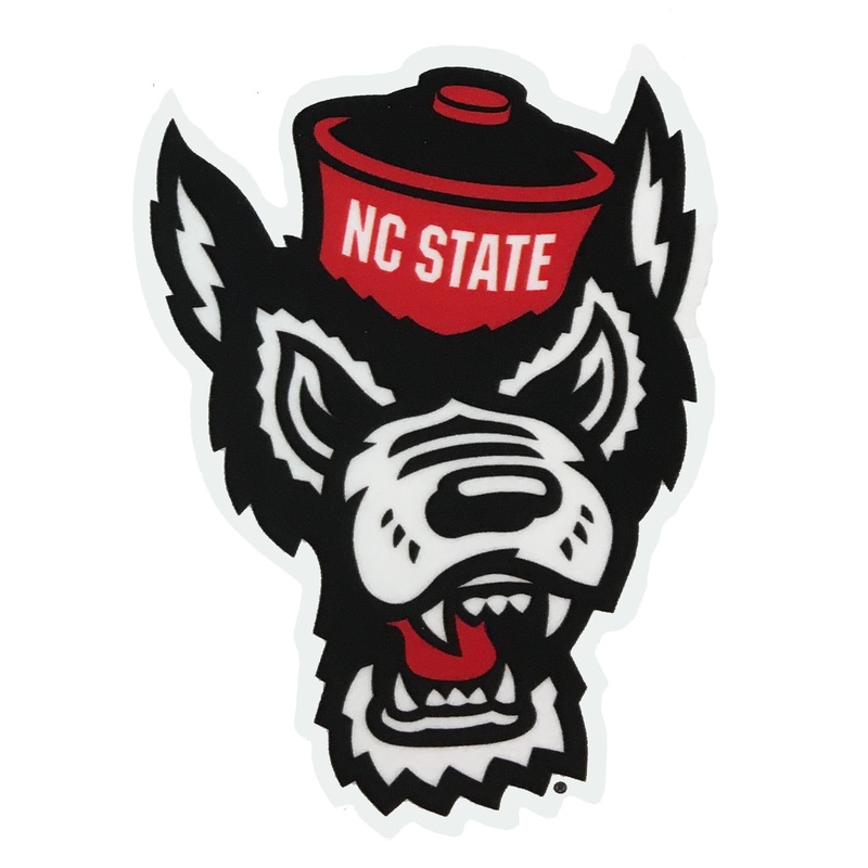 NC State Wolfpack 3 Wolfhead Rugged Sticker