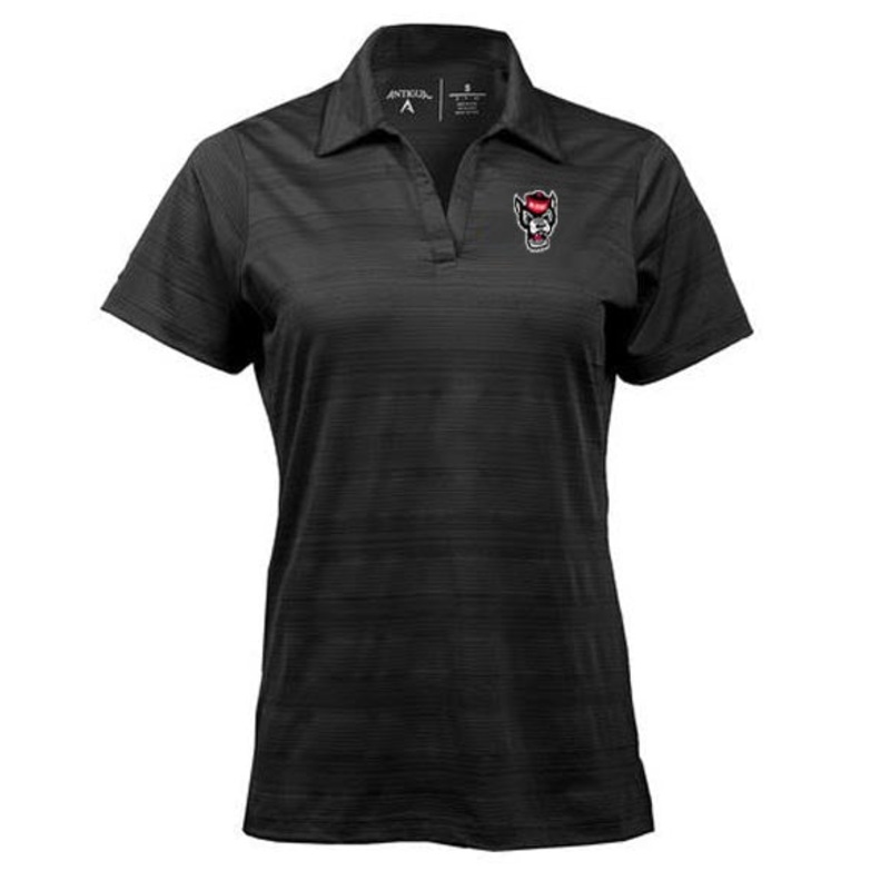 NC State Wolfpack Antigua Women’s Black Multi Compass Short Sleeve Polo Shirt