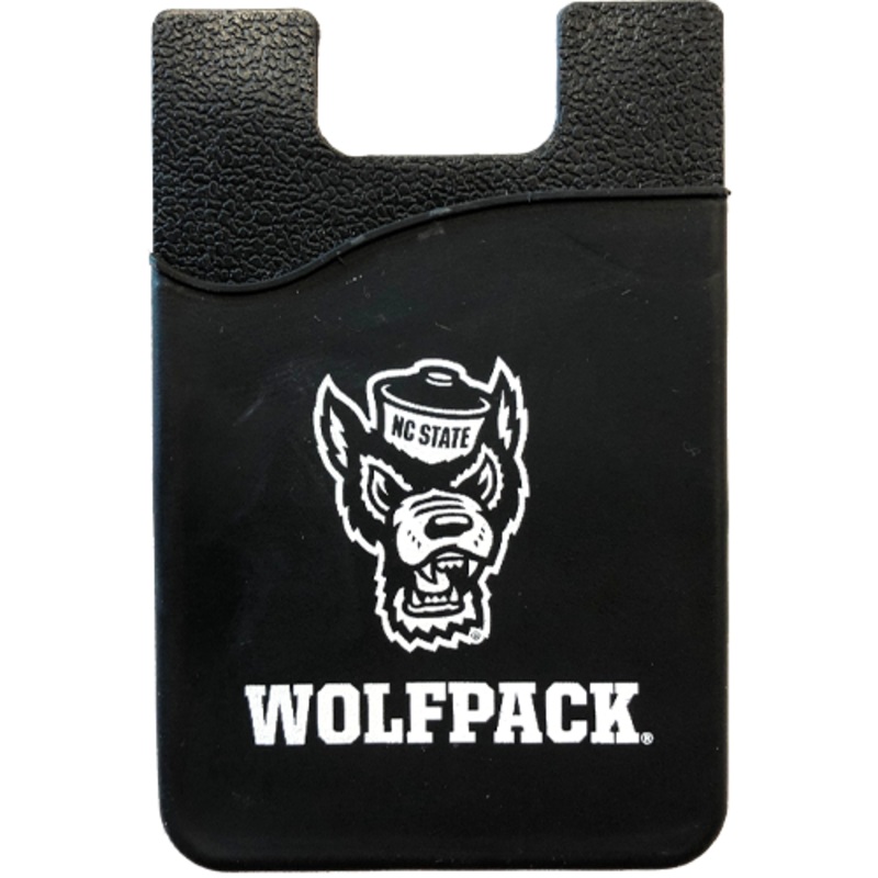 NC State Wolfpack Black Wolfhead Silicone Media Wallet