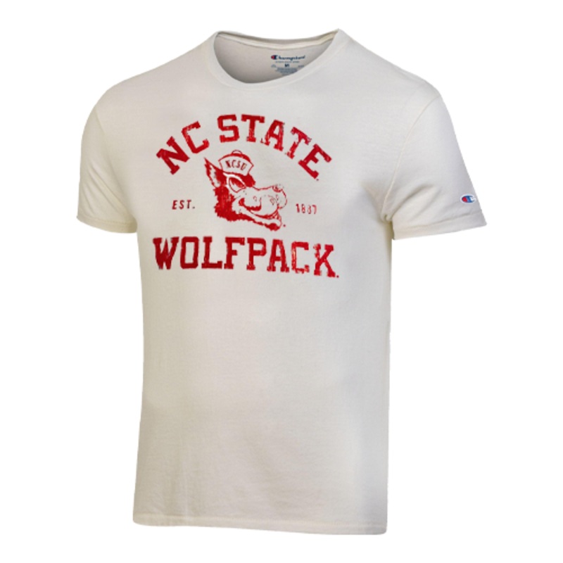 NC State Wolfpack Champion Alabaster White Slobbering Wolf T-Shirt