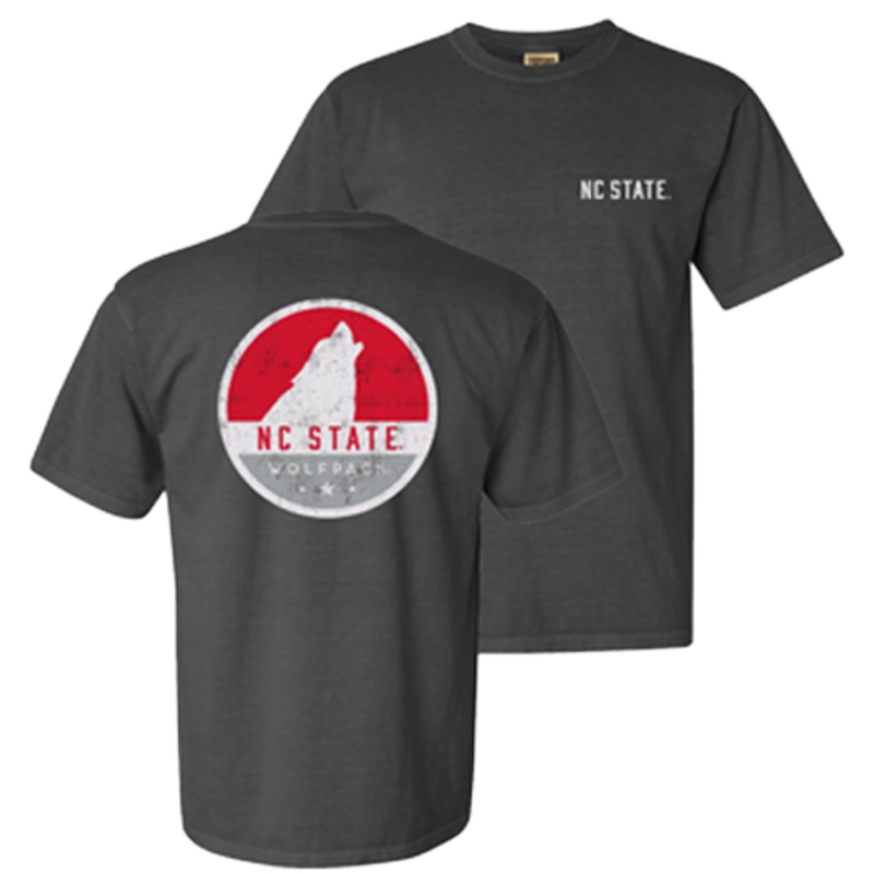 NC State Wolfpack Charcoal Comfort Colors Howling Wolf Circle T-Shirt