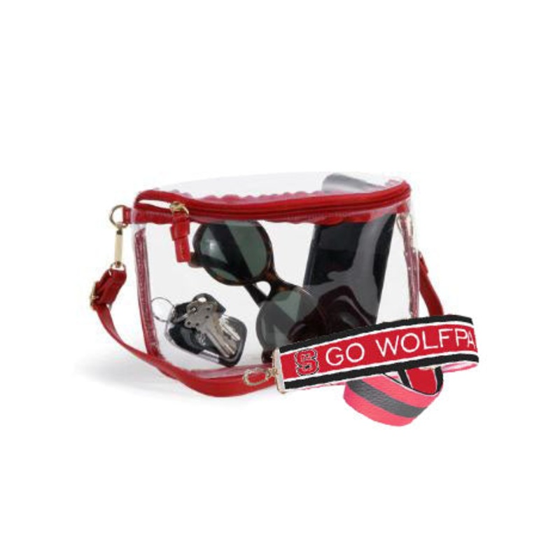 NC State Wolfpack Clear Red Belt Bag w/ Team Strap