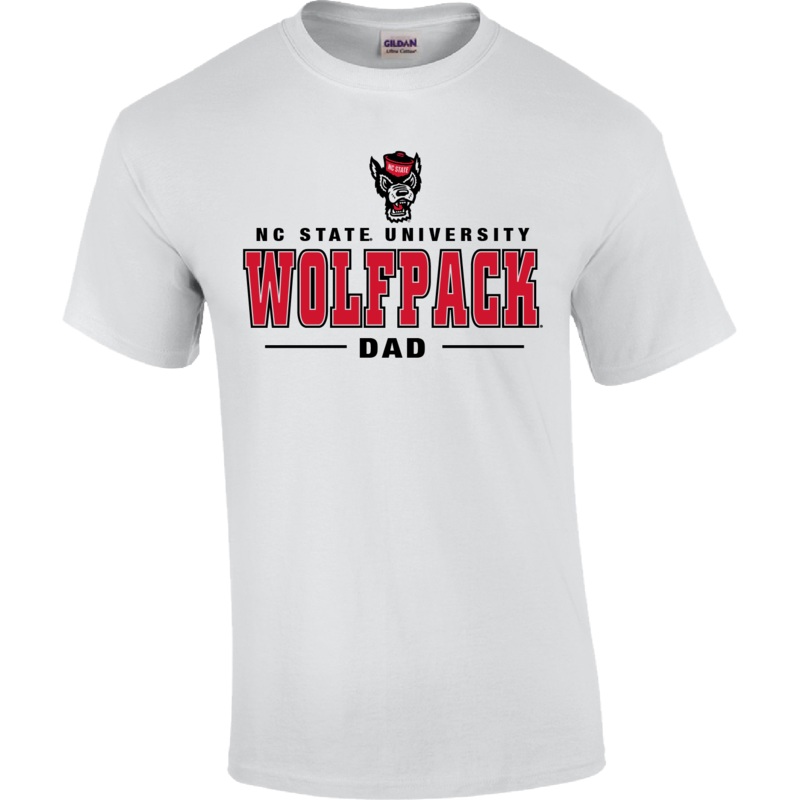NC State Wolfpack Dad Short Sleeve White T-shirt