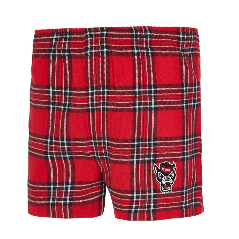 NC State Wolfpack Men’s Red Takeaway Wolfhead Flannel Boxers