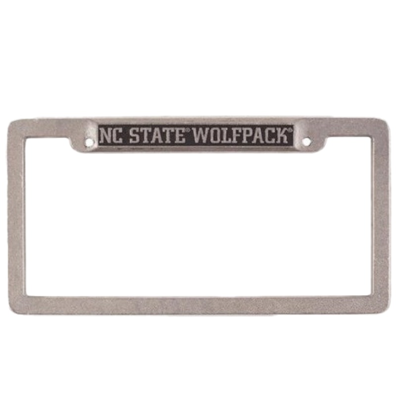 NC State Wolfpack Pewter License Plate Frame