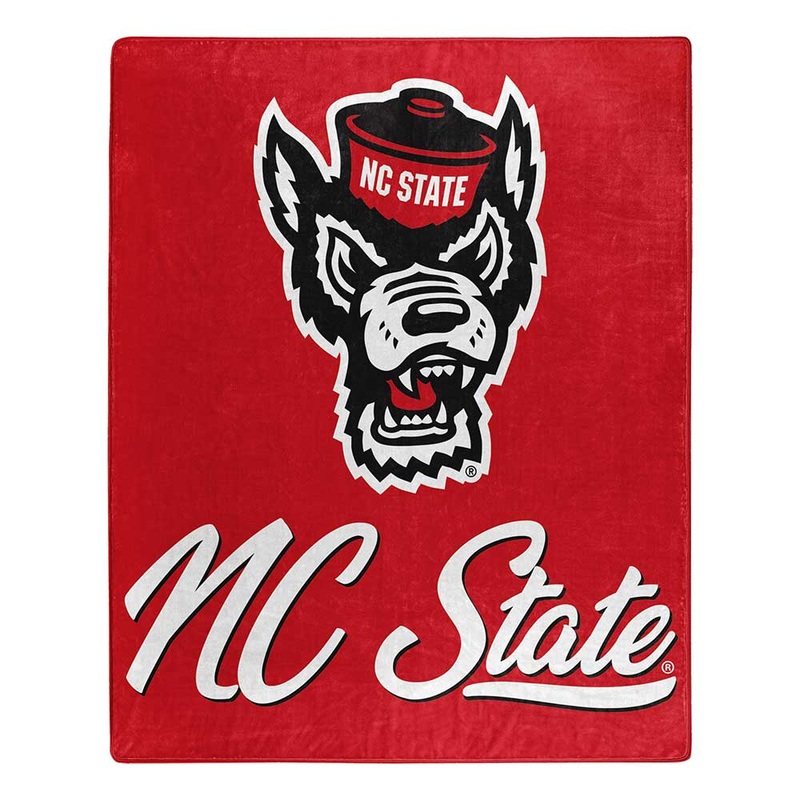 NC State Wolfpack Red Wolfhead 50×60 Royal Plush Raschel Throw Blanket