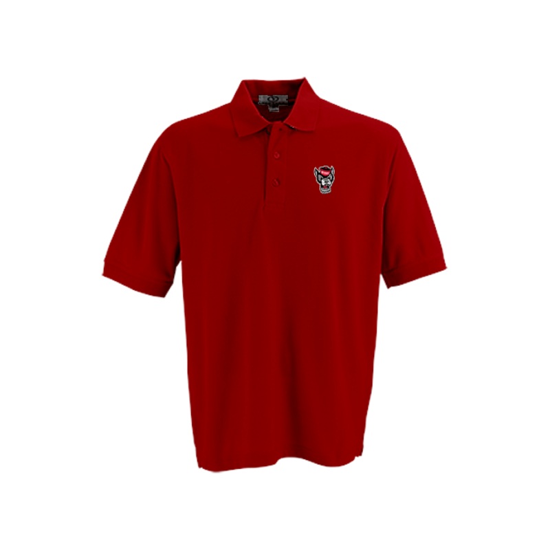 NC State Wolfpack Red Wolfhead Soft-Blend Pique Polo