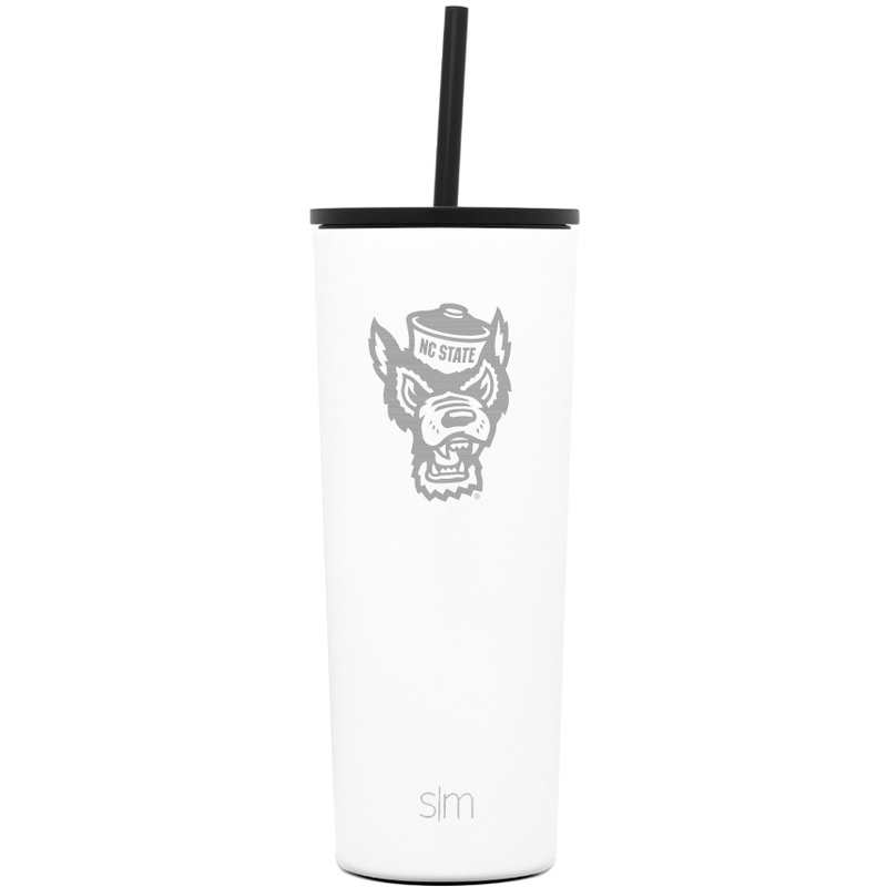 NC State Wolfpack Simple Modern 24 oz White Wolfhead Classic Tumbler
