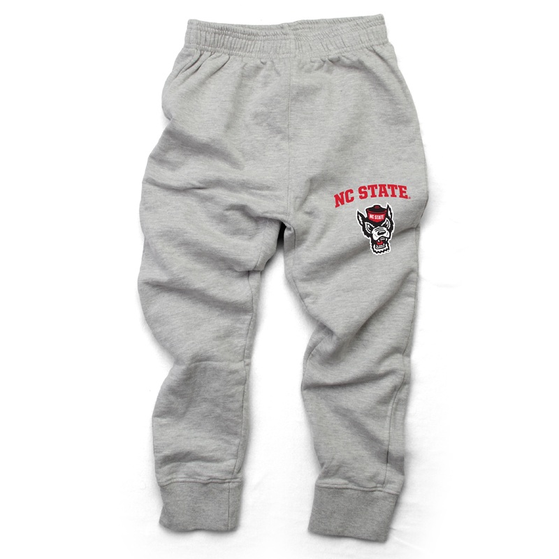 NC State Wolfpack Wes and Willy Kid’s Heather Grey Fleece Jogger