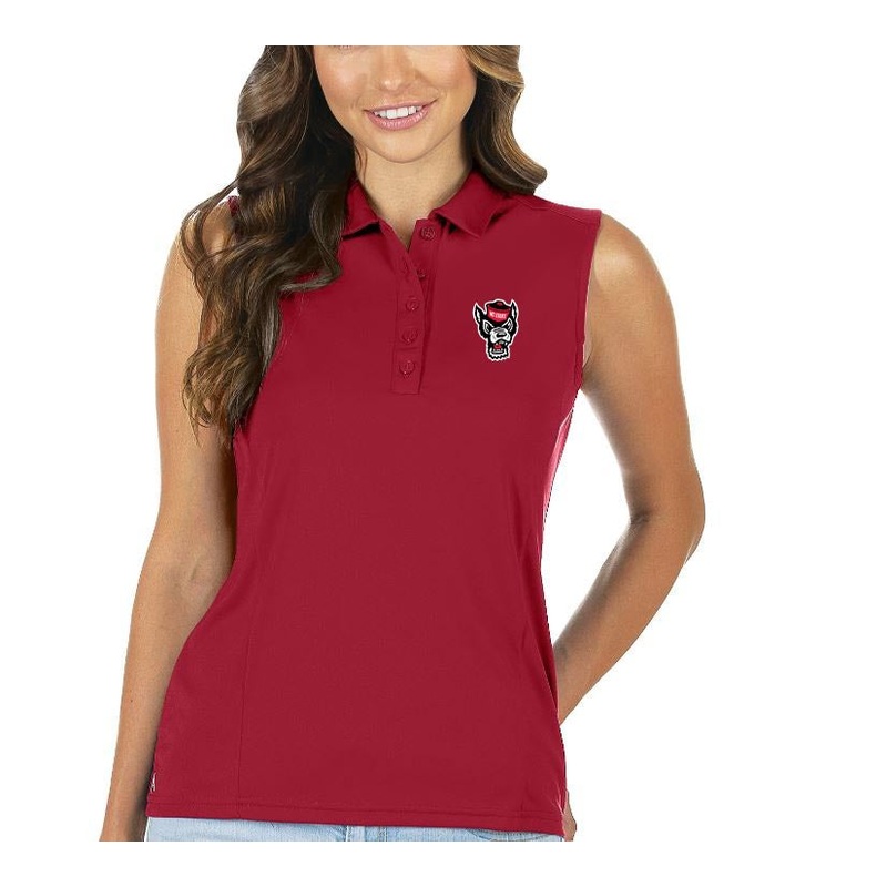 NC State Wolfpack Women’s Red Sleeveless Tribute Polo Shirt
