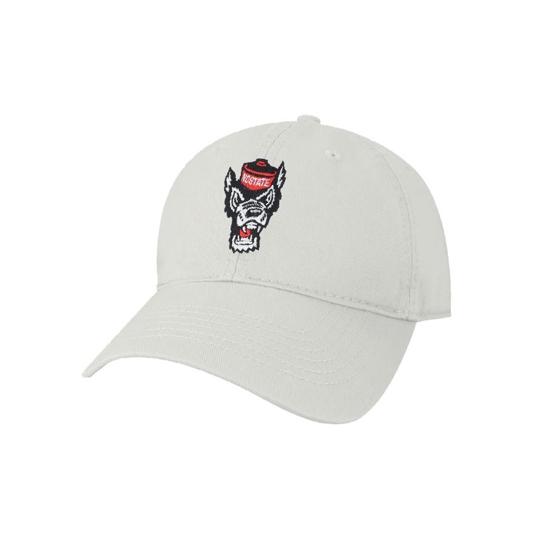 NC State Wolfpack Youth White Wolfhead Adjustable Hat