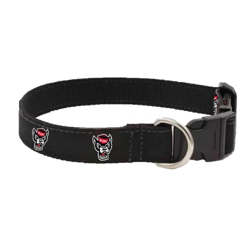 NC State Wolfpack Zep-Pro Black Wolfhead Dog Collar